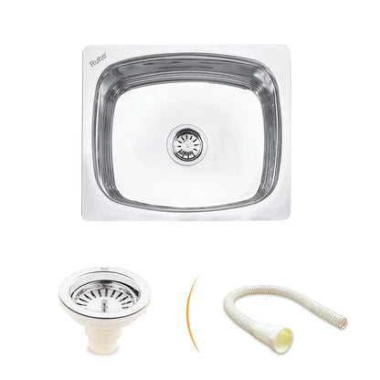 Oval Single Bowl with Drainboard Kitchen Sink (37 x 18 x 8 Inches)