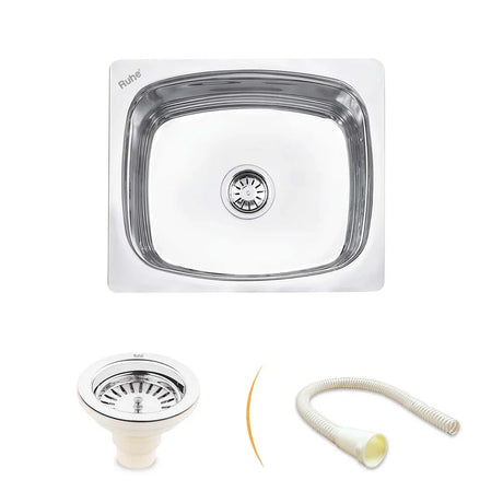 Oval Single Bowl with Drainboard Kitchen Sink (37 x 18 x 8 Inches)