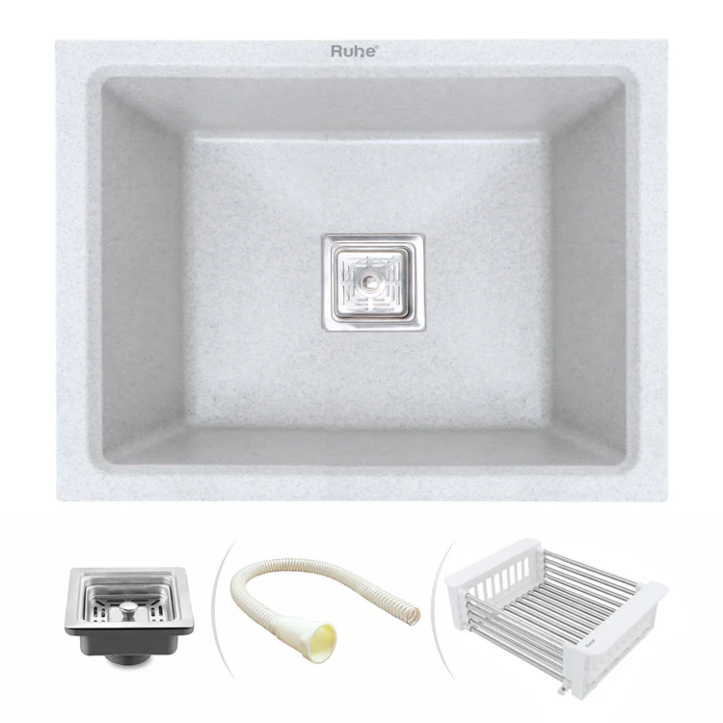 Quartz Single Bowl Kitchen Sink (21 x 18 x 9 Inches)