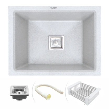 Quartz Single Bowl Kitchen Sink (21 x 18 x 9 Inches)