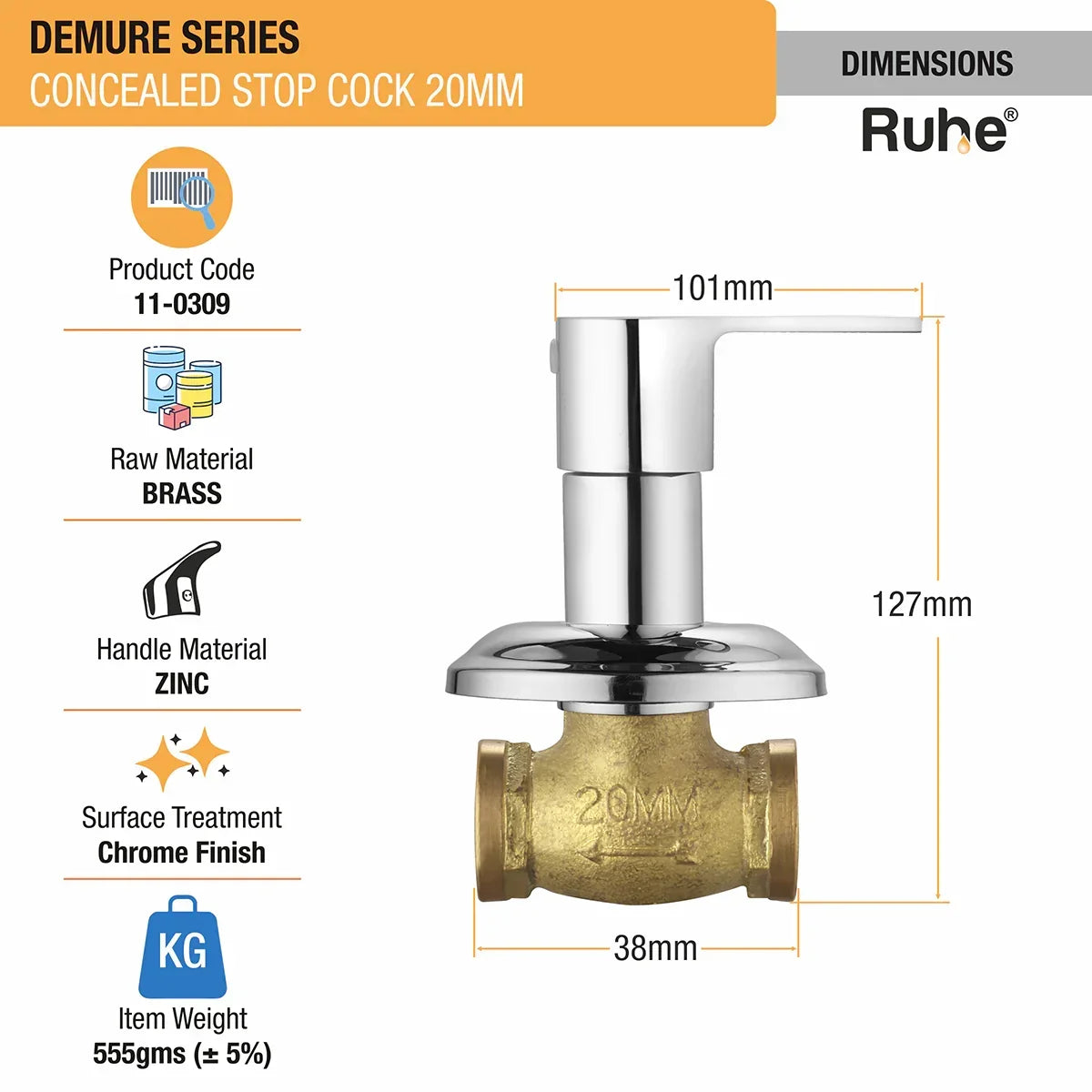 Demure Concealed Stop Valve