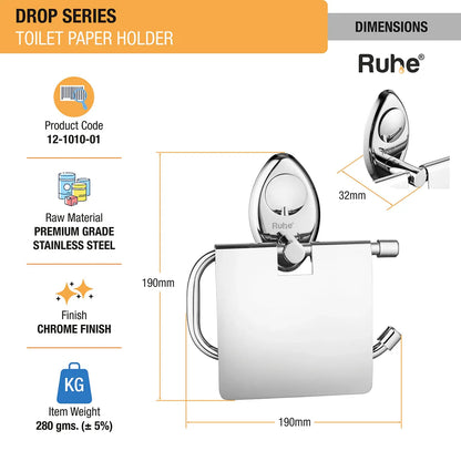 Drop Stainless Steel Paper Holder dimensions and sizes