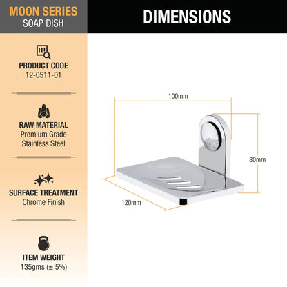 Moon Stainless Steel Soap Dish dimensions and size