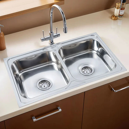 Double Bowl Kitchen Sink (32 x 20 x 8 Inches)