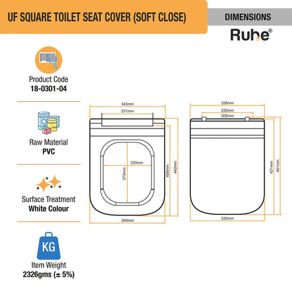 UF Square Toilet Seat Cover (Soft Close)