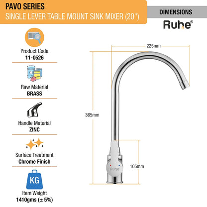 Pavo Single Lever Deck-mount Kitchen Sink Mixer Tap with Swivel Spout