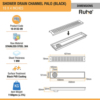 Palo Shower Drain Channel (4 Inches)
