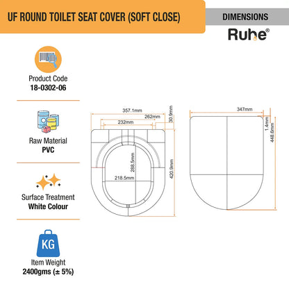 UF Round Toilet Seat Cover (Soft Close)
