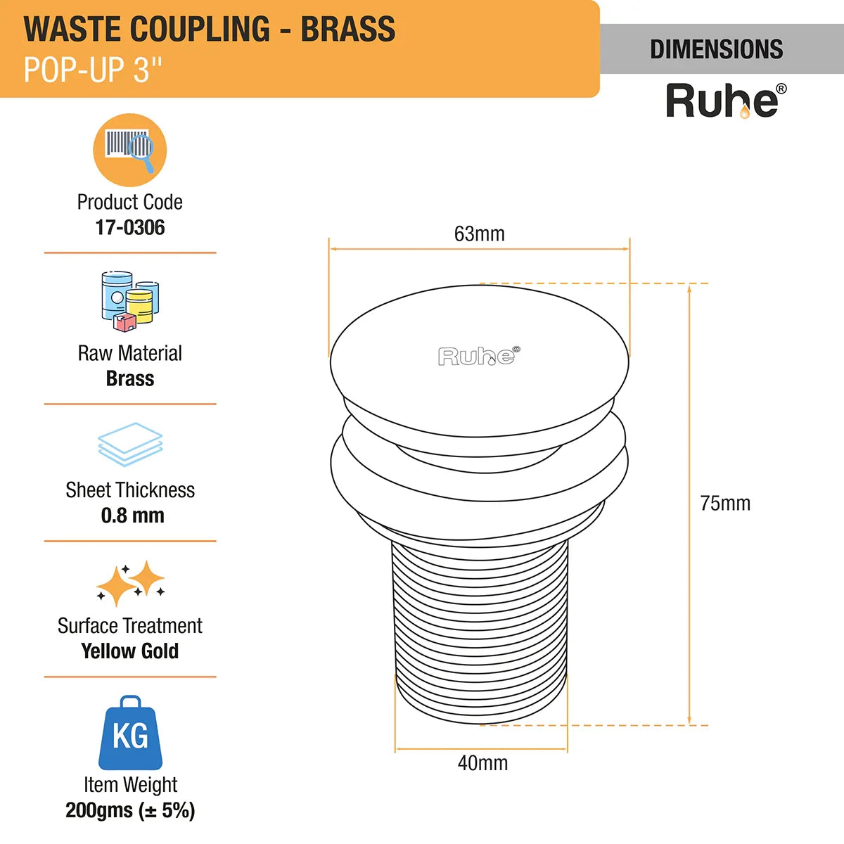 Pop-up Waste Coupling