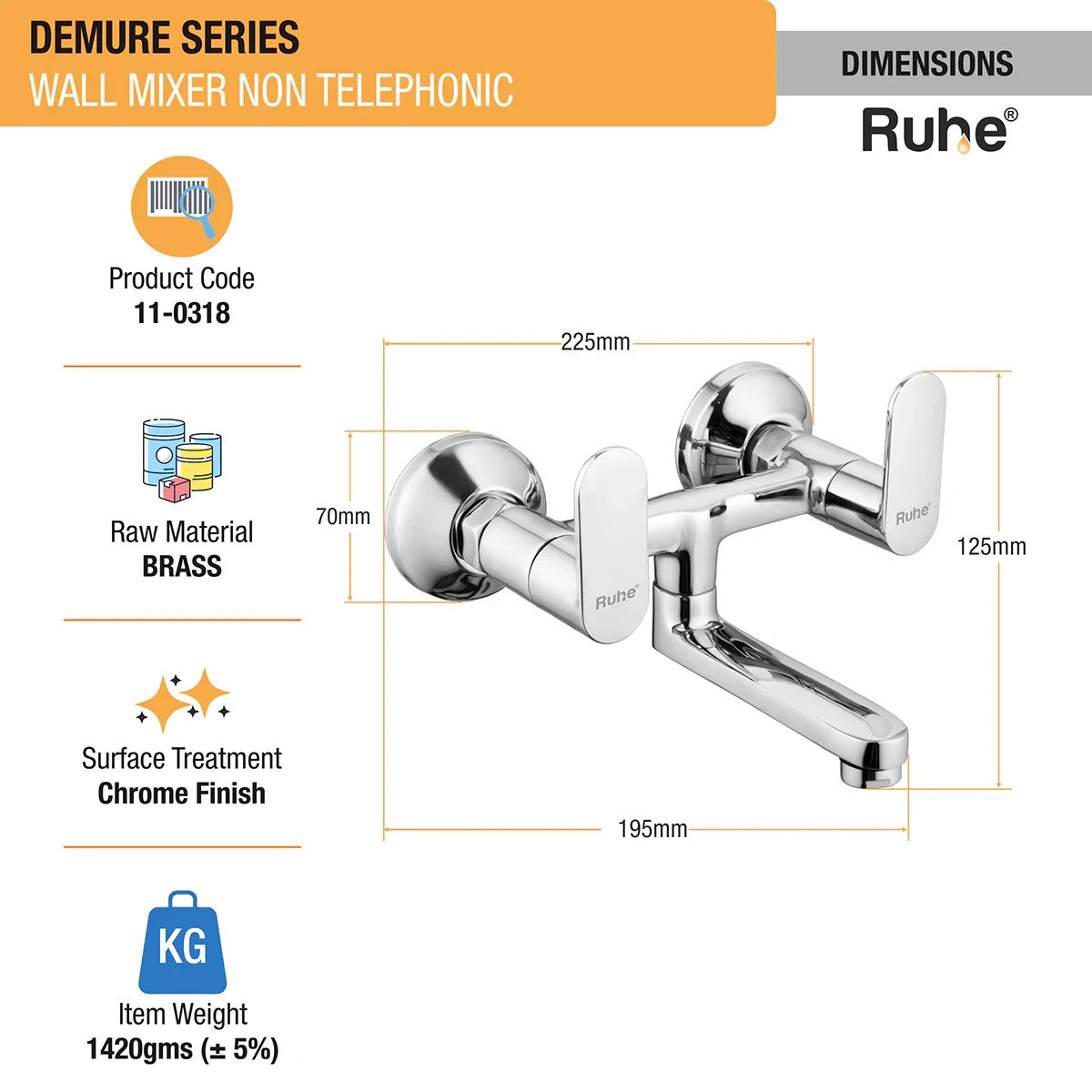 Demure Wall Mixer Tap - by Ruhe