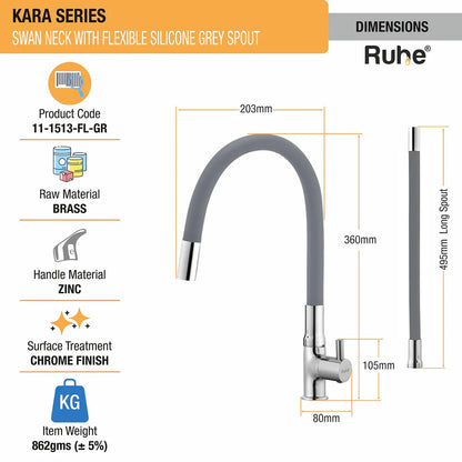 Kara Deck Mount Wash Basin Tap with Coloured Flexible Silicone Spout