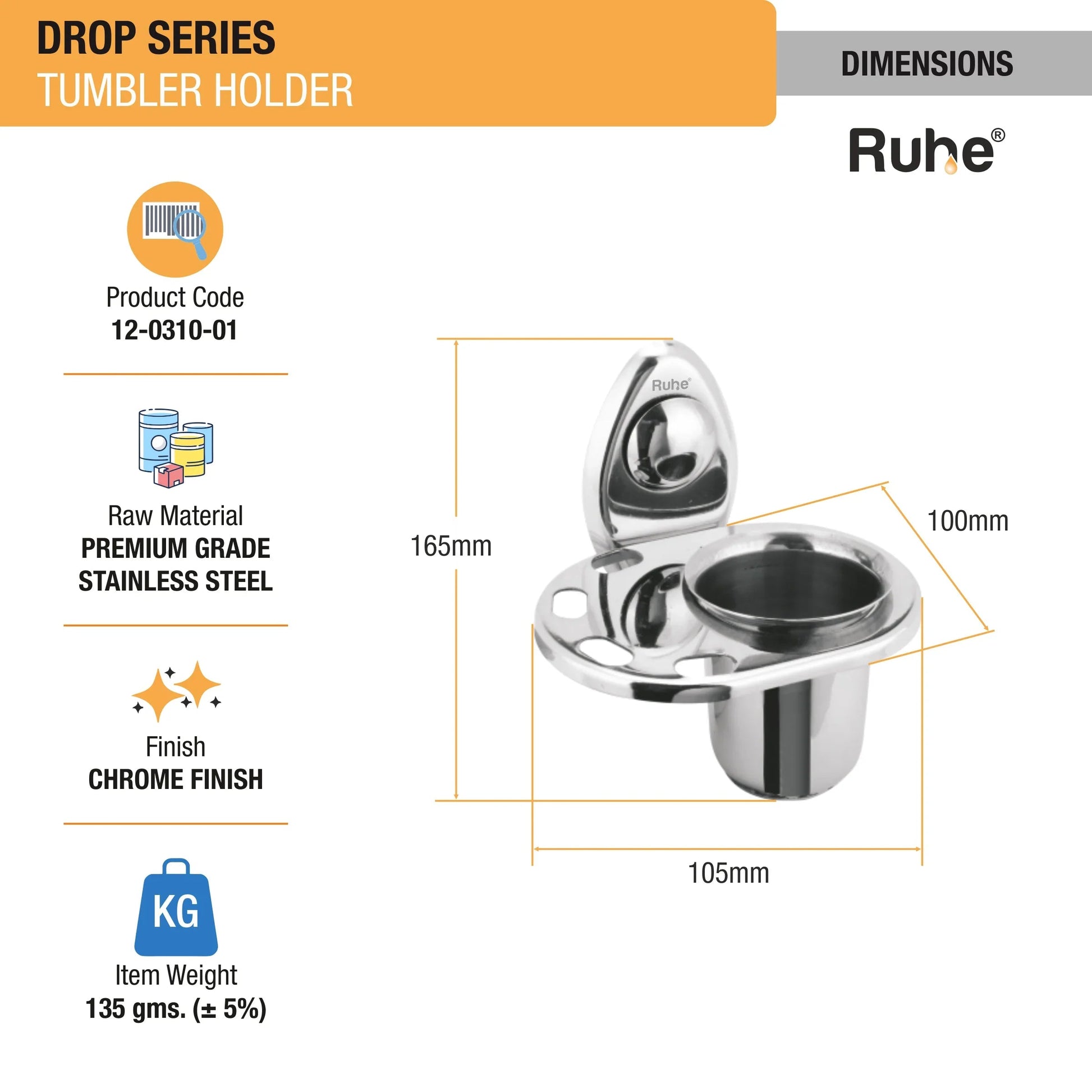 Drop Stainless Steel Tumbler Holder 2