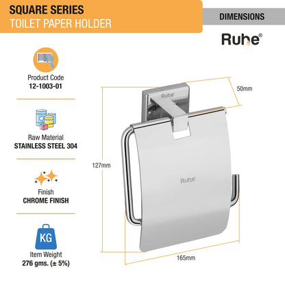 size of Square Stainless Steel Paper Holder (304 Grade)