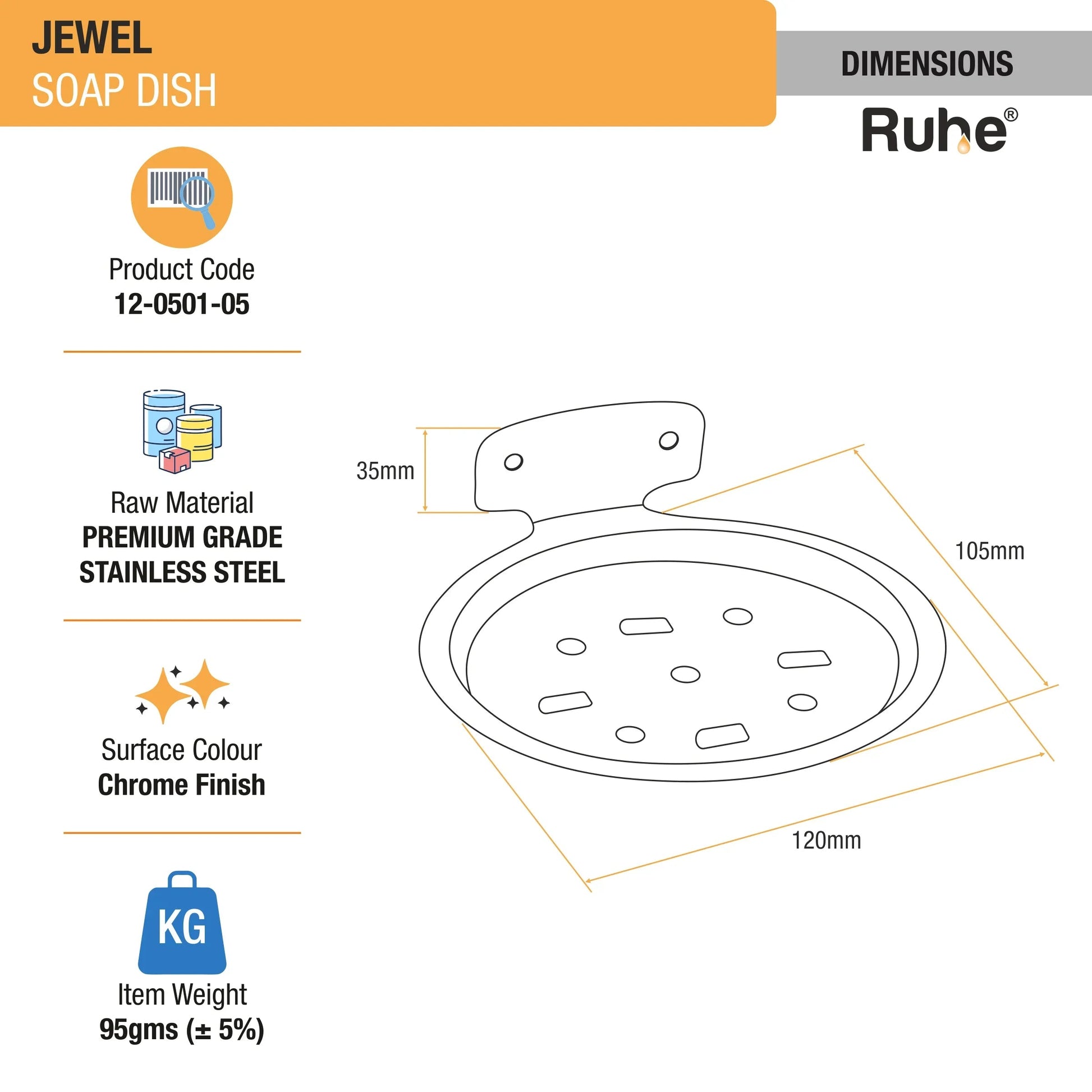 Jewel Stainless Steel Soap Dish 2