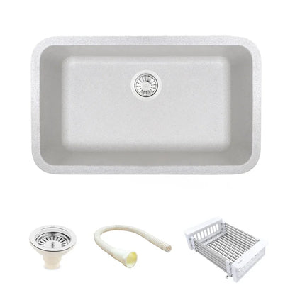 Quartz Single Bowl Sand Pluto Kitchen Sink (31 x 19 x 9 Inches)