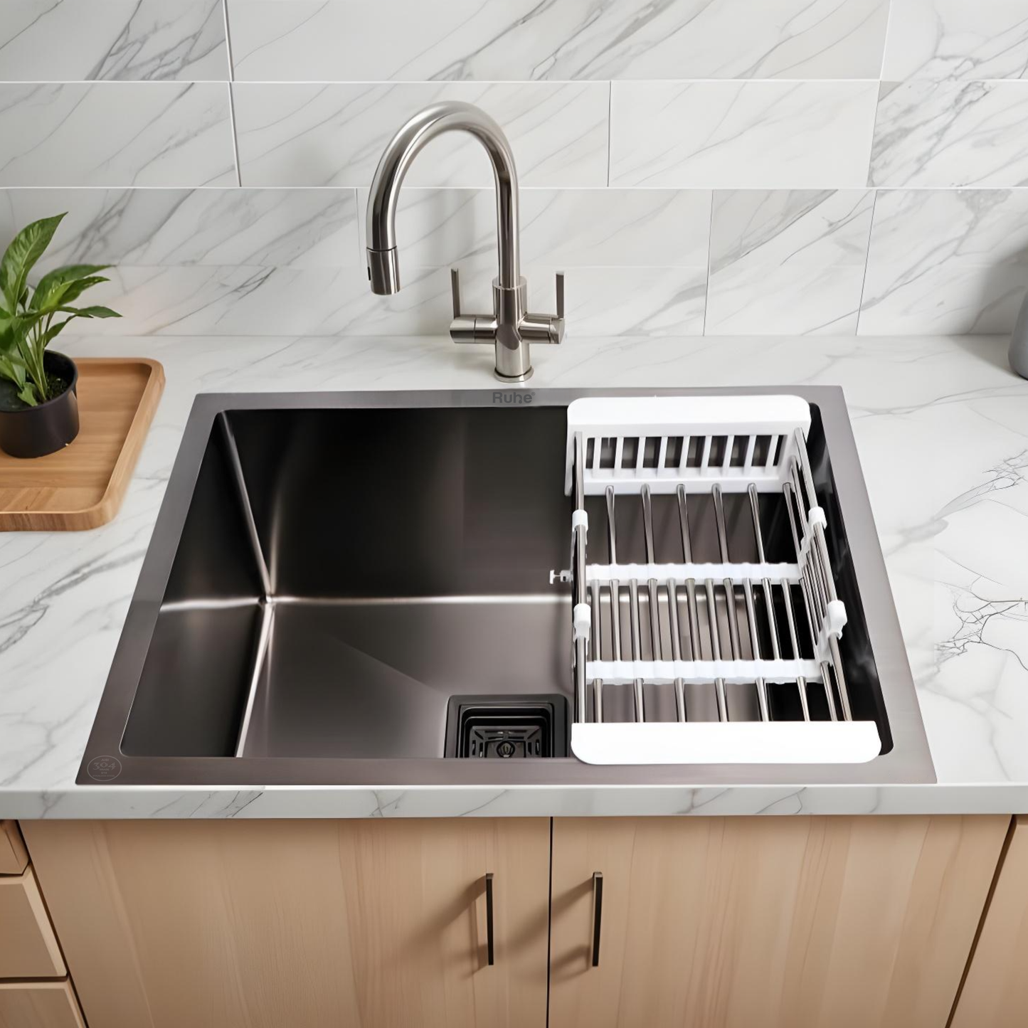 Handmade Single Bowl Kitchen Sink Black (24 x 18 x 10 Inches)