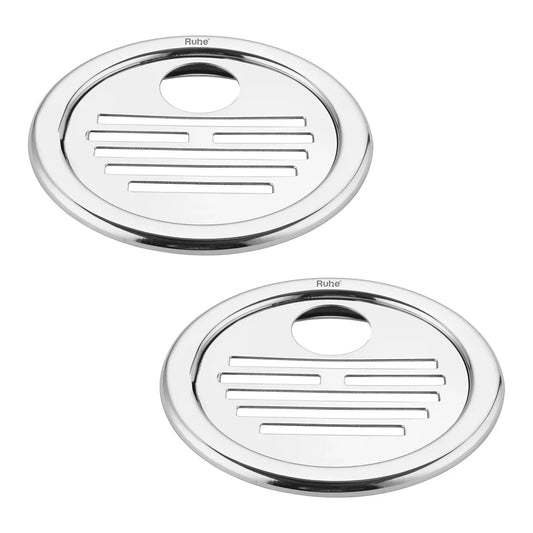 Flat Classic Round Jali Floor Drain (5 inches) with Frame and Hole (Pack of 2) - by Ruhe