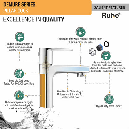 Demure Wash Basin Pillar Tap - by RuheÂ®