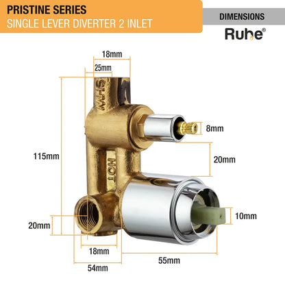 Pristine Single Lever 2-inlet Diverter (Complete Set) - by Ruhe