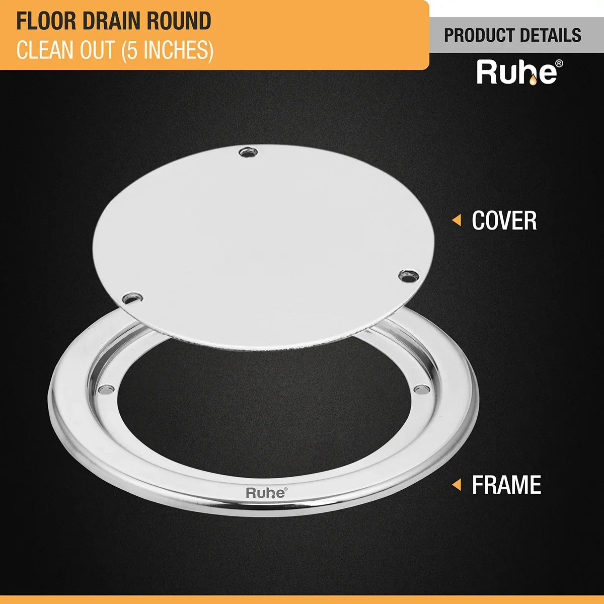 Round Clean Out Floor Drain (5 Inches)