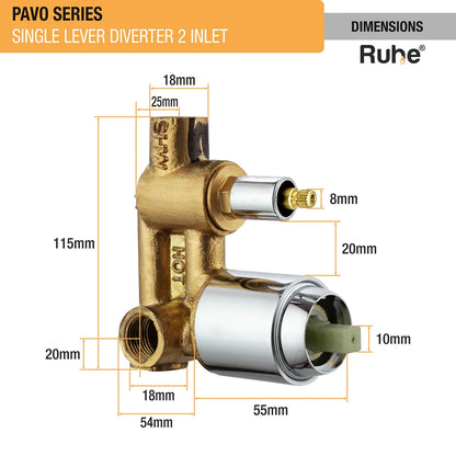 Pavo Single Lever 2-inlet Diverter (Complete Set) - by Ruhe