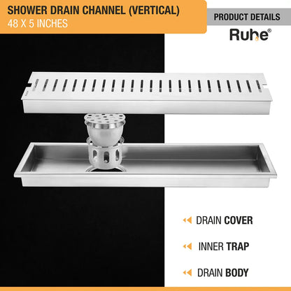 Vertical Shower Drain Channel (5 Inches)