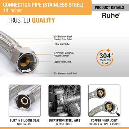 Geyser Connection Pipe SS (18 Inches) (304 Grade) (Pack of 2) product details