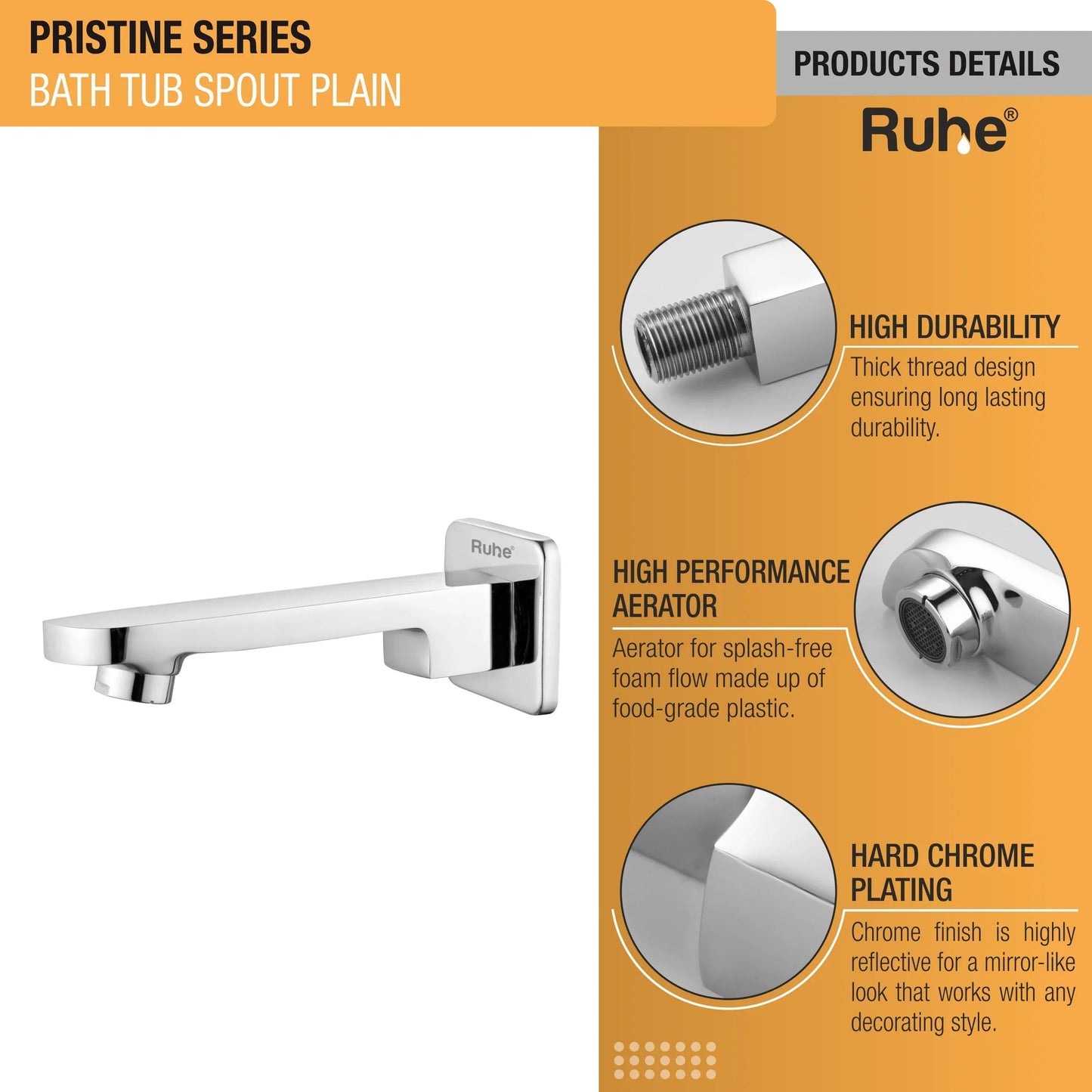 Pristine BathTub Plain Spout Brass Faucet product details