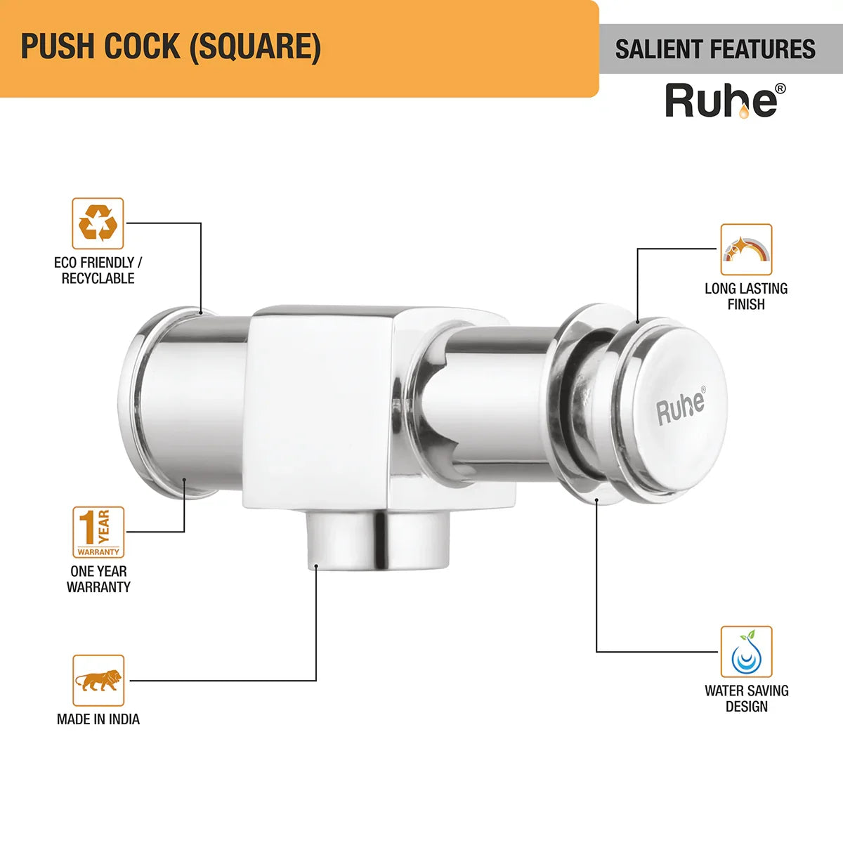 Square Push Valve Brass Faucet features and benefits