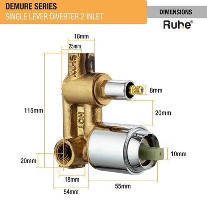 Demure Single Lever 2-inlet Diverter (Complete Set) - by Ruhe