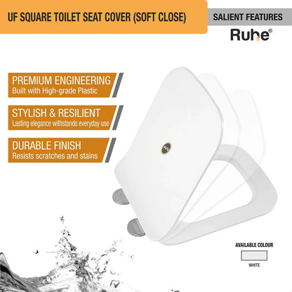 UF Square Toilet Seat Cover (Soft Close) - by Ruhe