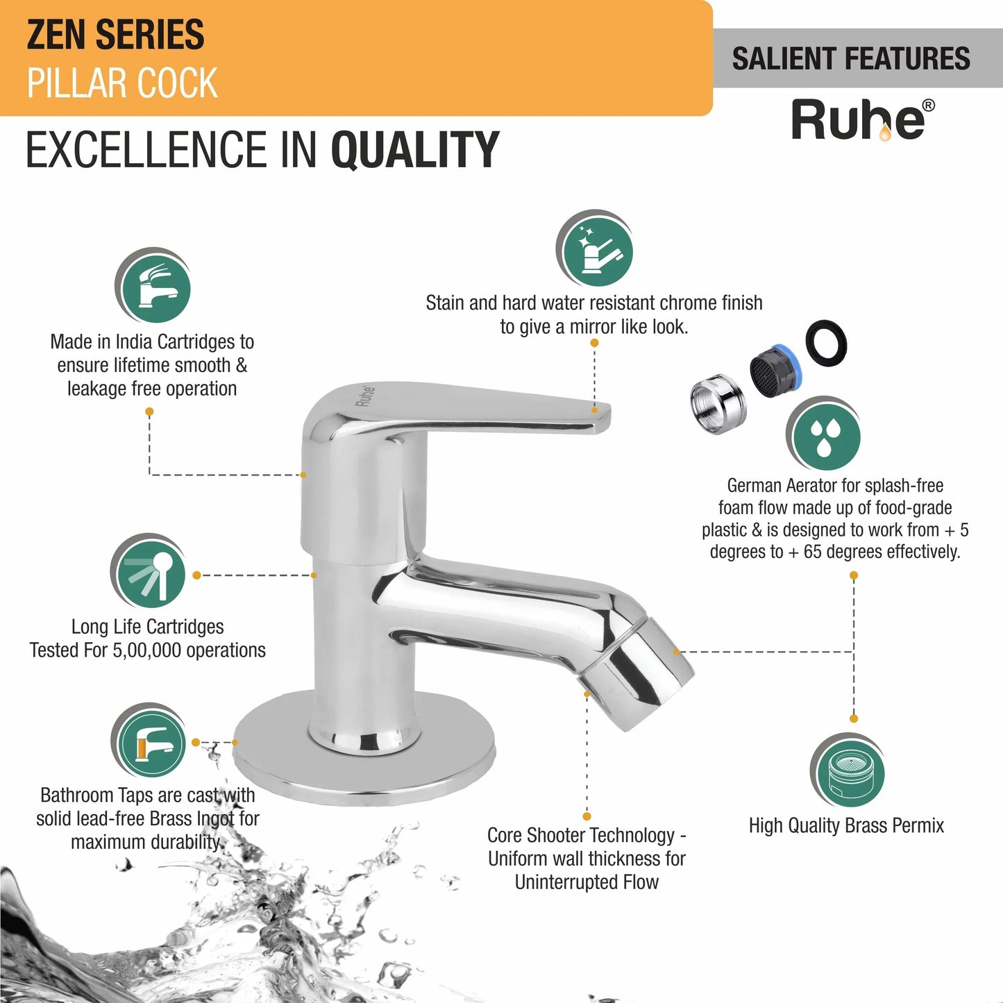 Zen Wash Basin Pillar Tap