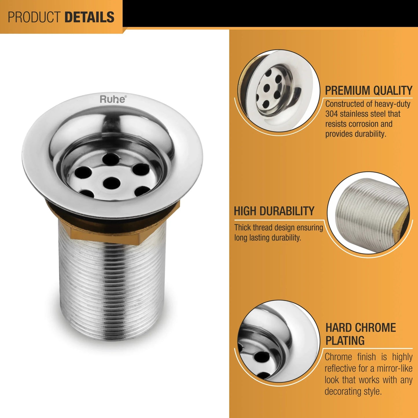 Full Thread Waste Coupling (3 Inches) (304 Grade) product details