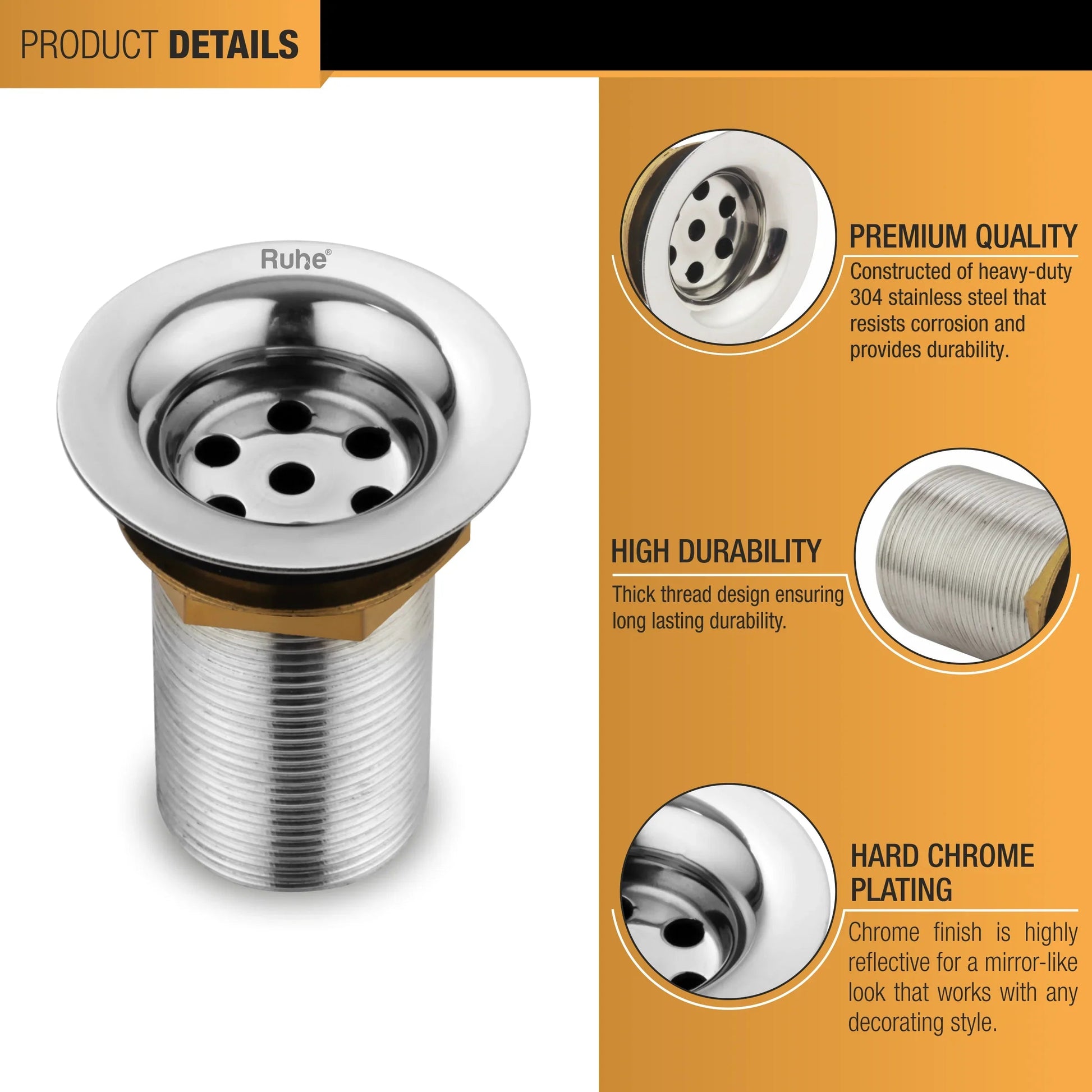 Full Thread Waste Coupling (3 Inches) (304 Grade) product details