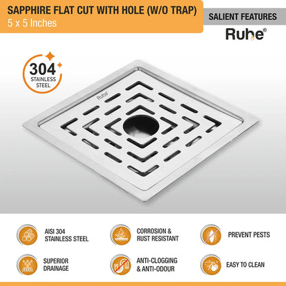 Sapphire Flat Cut Floor Drain