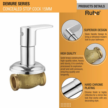 Demure Concealed Stop Valve Brass Faucet (15mm)- by Ruhe