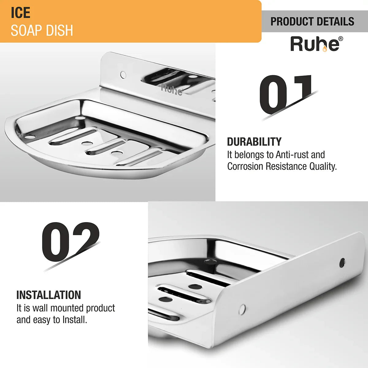 Ice Stainless Steel Soap Dish 2