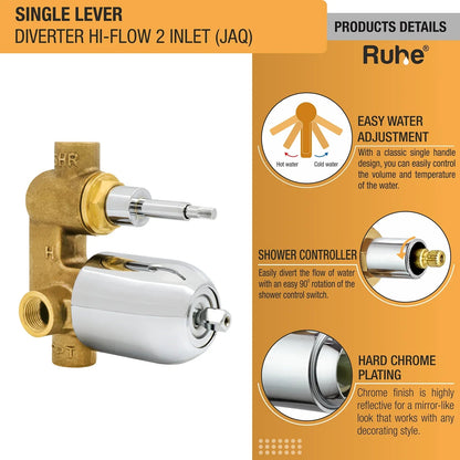 JAQ Single Lever 2-inlet High-Flow Diverter (Body Only)