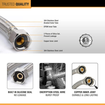 Geyser Connection Pipe SS (36 Inches) (304 Grade) (Pack of 2) quality
