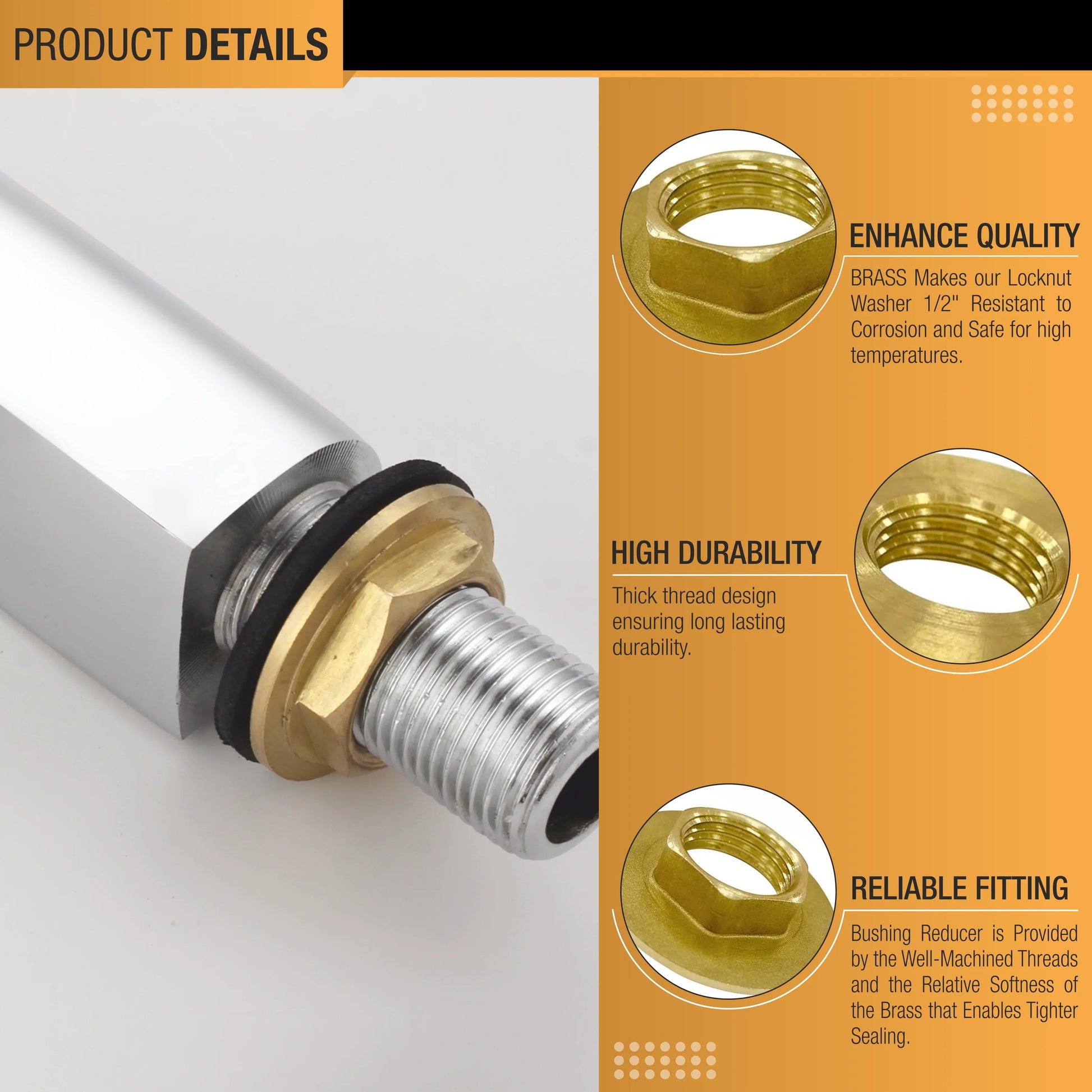 Brass Faucet Lock Nut (Â½ Inches) (Pack of 4) details
