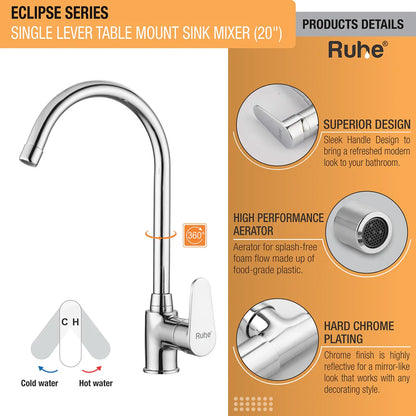 Eclipse Single Lever Deck-mount Kitchen Sink Mixer Tap with Swivel Spout