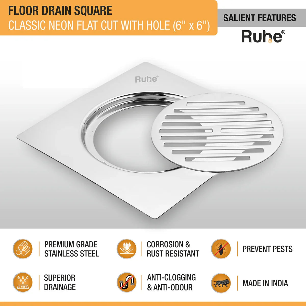 Classic Neon Flat Cut Floor Drain