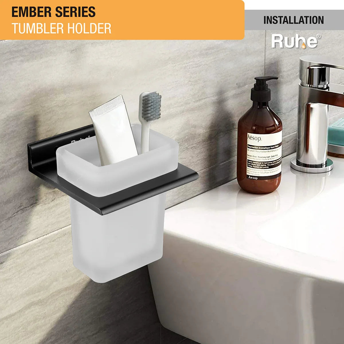 Ember Tumbler Holder (Space Aluminium) installation