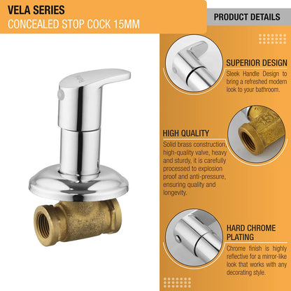 Vela Concealed Stop Valve Brass Faucet (15mm)- by Ruhe