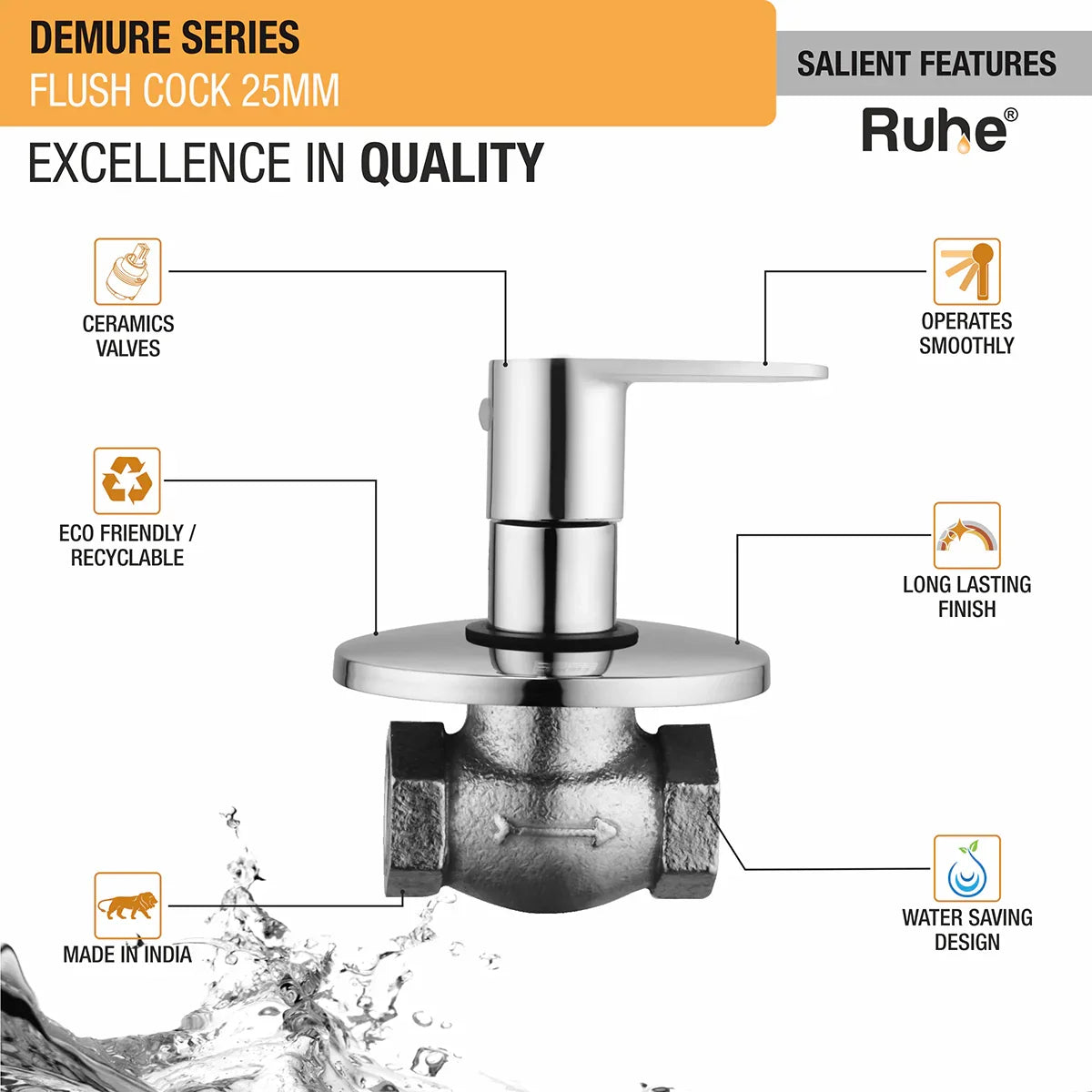 Demure Flush Valve (25mm) - by Ruhe