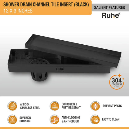 Tile-Insert Shower Drain Channel Coloured (3 Inches)