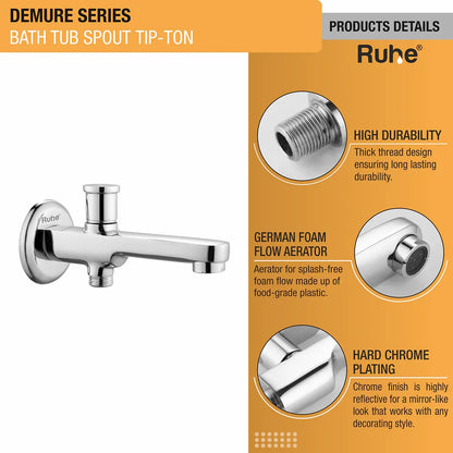 Demure Bathtub Tap with Tip-Ton Button (Only Spout) - by Ruhe