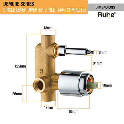Demure Single Lever 2-inlet Diverter (JAQ Complete Set) dimensions and sizes