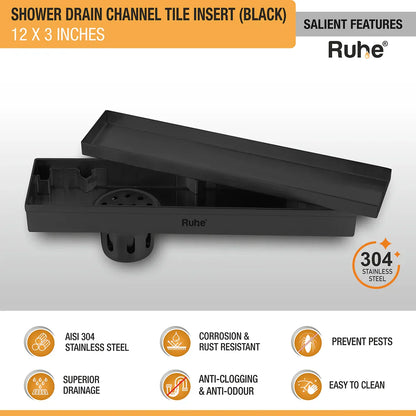 Tile-Insert Shower Drain Channel (3 Inches)