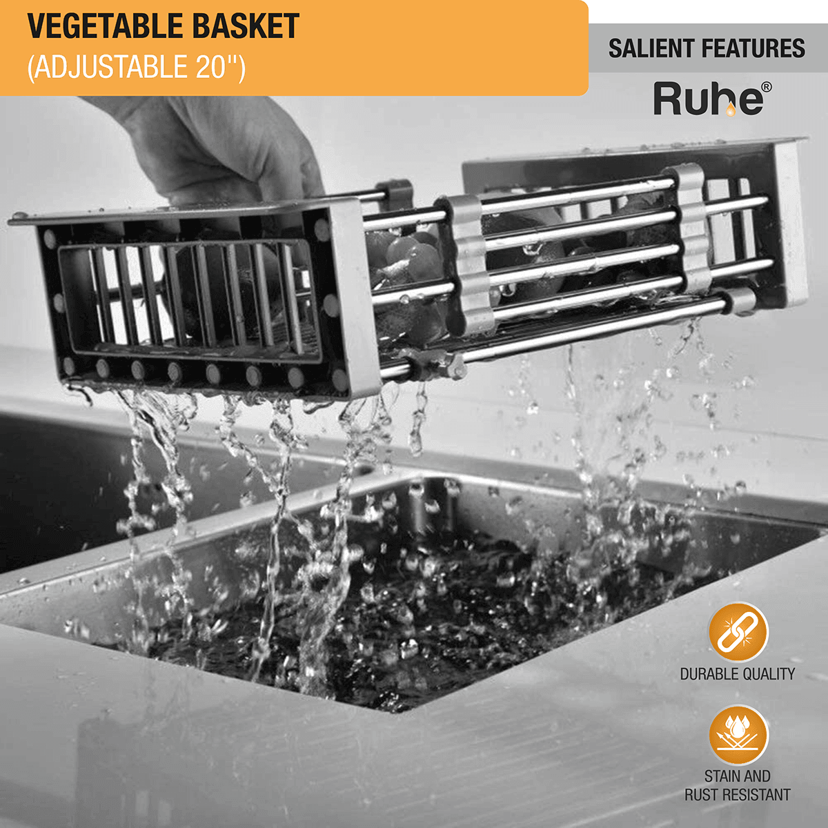 Adjustable Vegetable Basket/Strainer (20 Inches) - by Ruhe - Ruhe